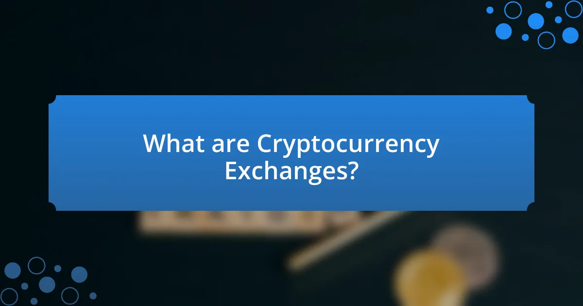 What are Cryptocurrency Exchanges?
