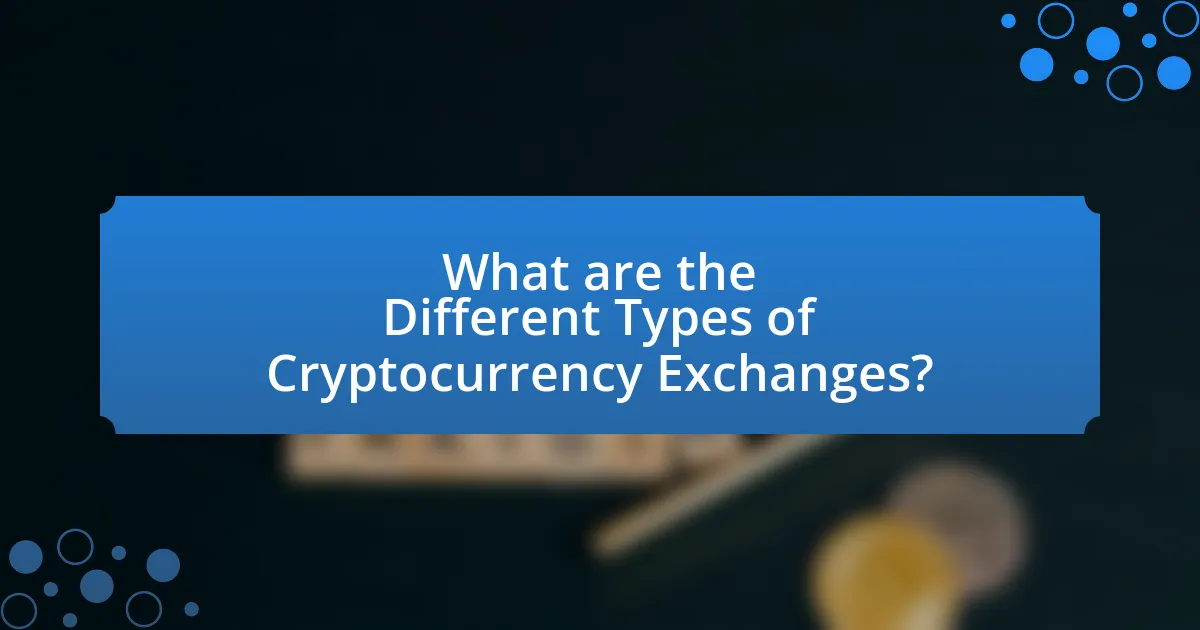 What are the Different Types of Cryptocurrency Exchanges?