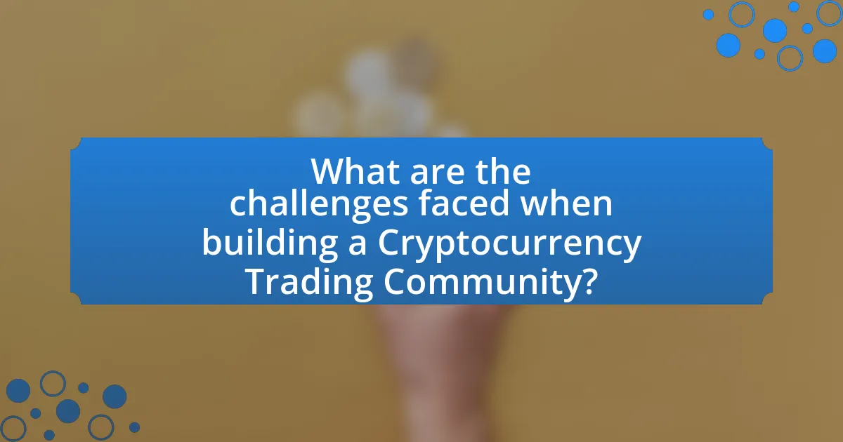 What are the challenges faced when building a Cryptocurrency Trading Community?