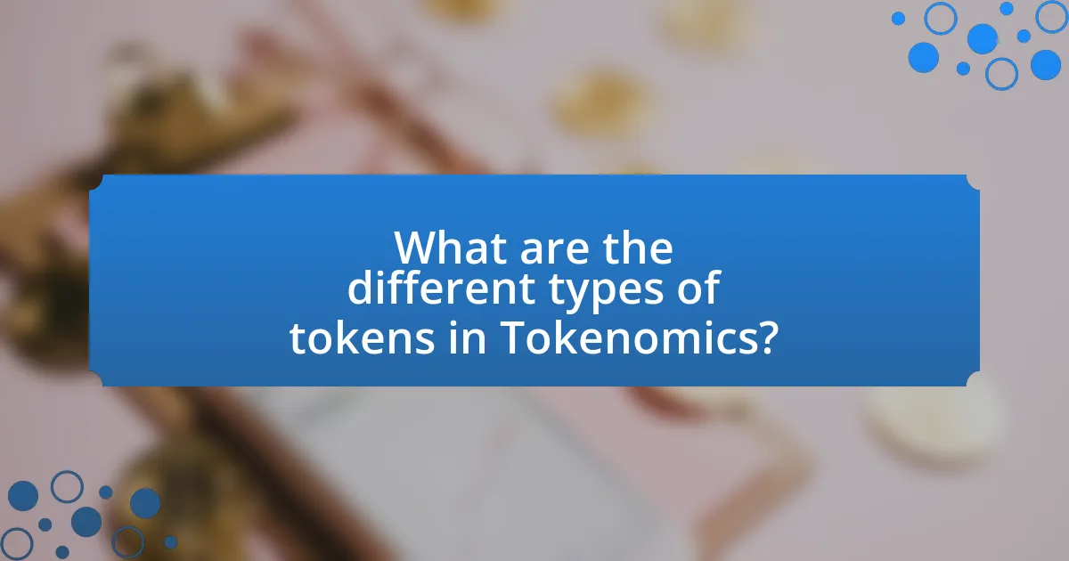 What are the different types of tokens in Tokenomics?
