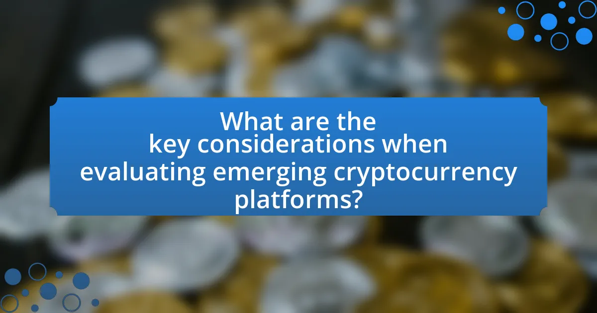 What are the key considerations when evaluating emerging cryptocurrency platforms?