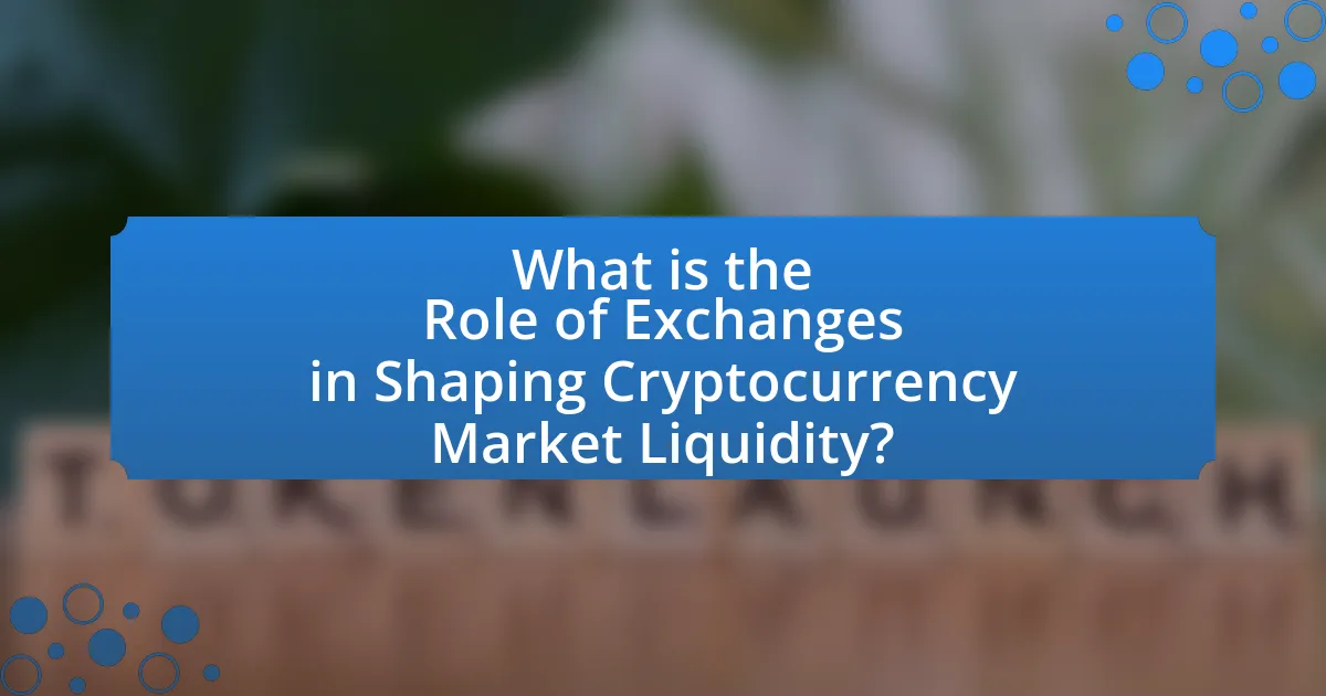 What is the Role of Exchanges in Shaping Cryptocurrency Market Liquidity?