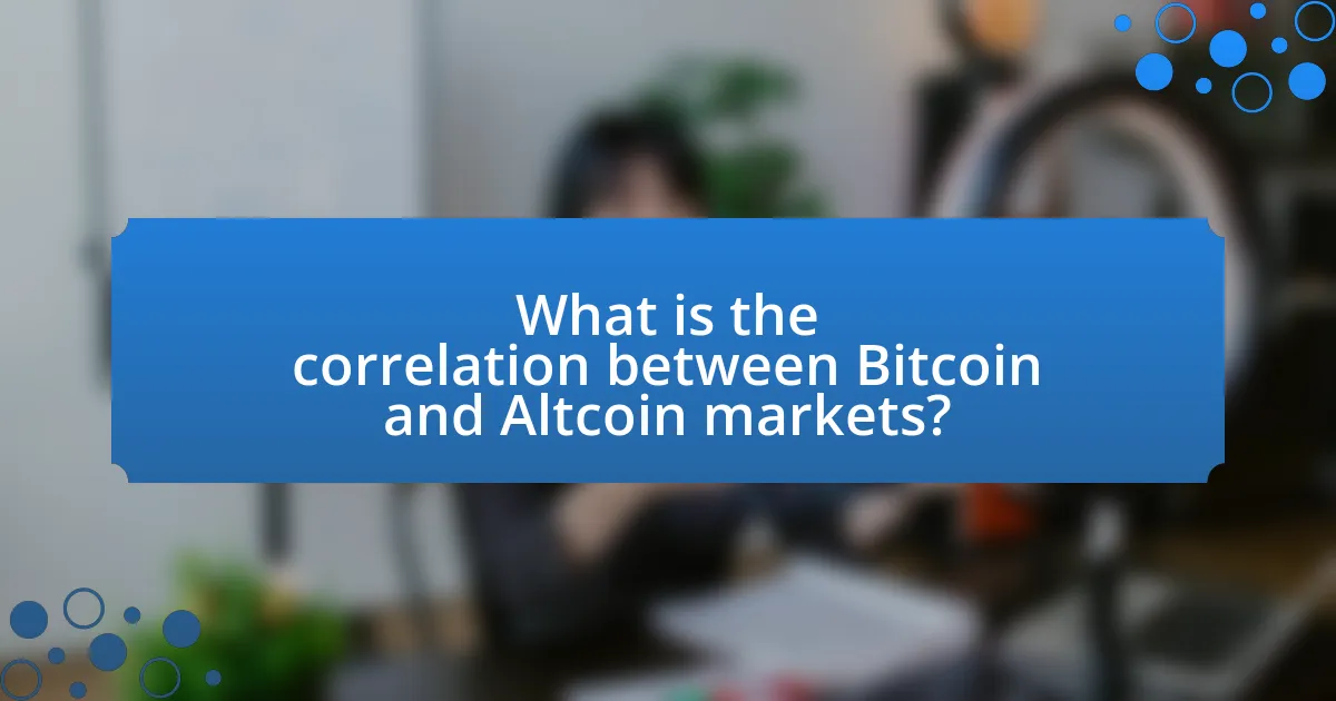 What is the correlation between Bitcoin and Altcoin markets?