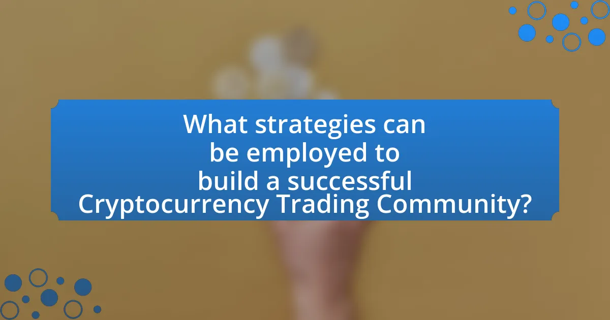 What strategies can be employed to build a successful Cryptocurrency Trading Community?
