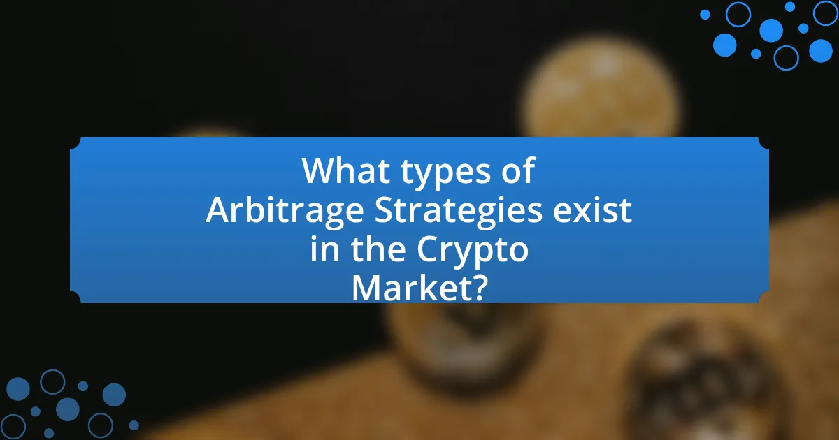 What types of Arbitrage Strategies exist in the Crypto Market?